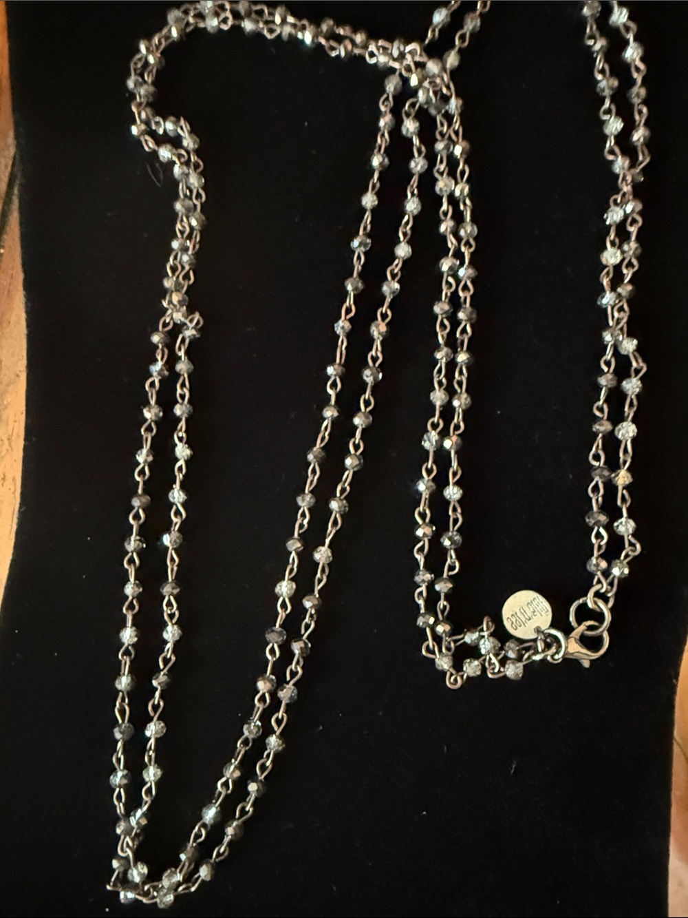 Black crystal Beaded Necklace -